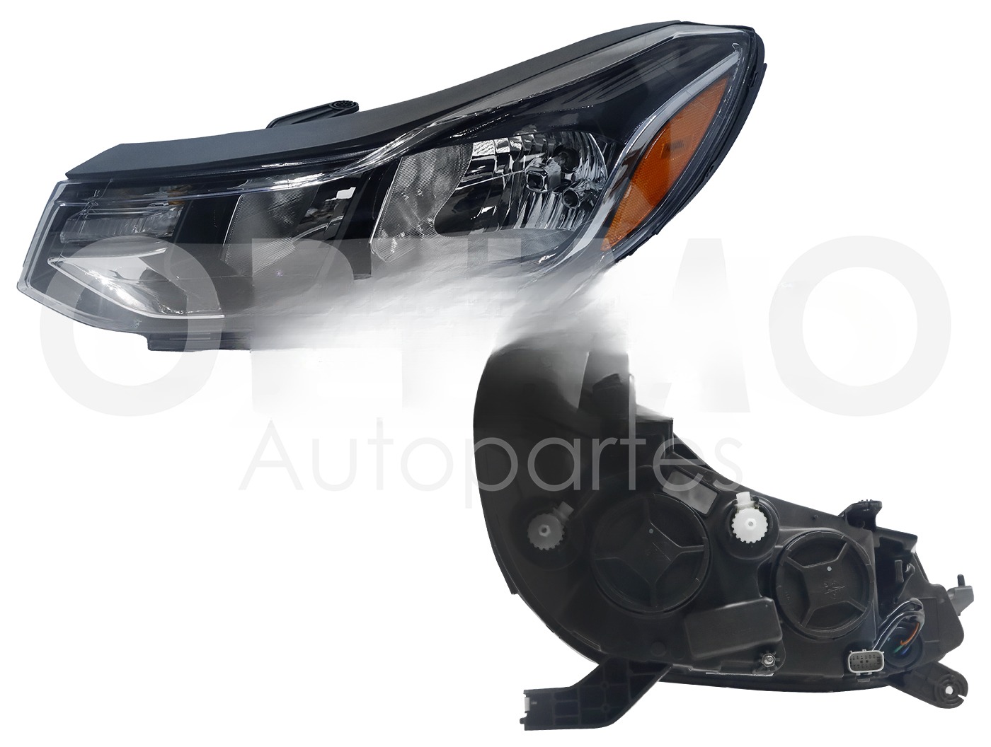 FARO IZQ F/CROMADO C/MICA AMBAR