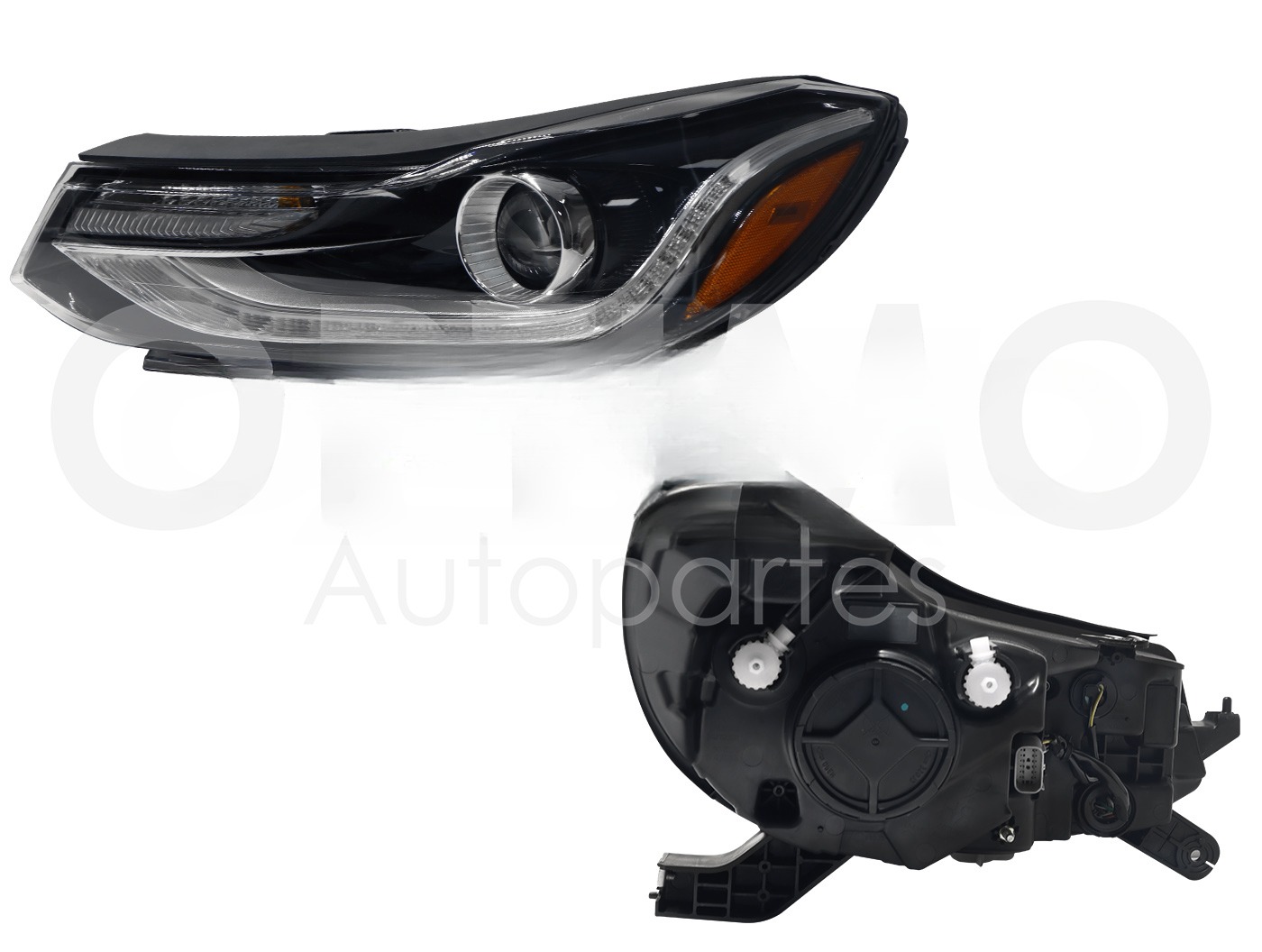 FARO IZQ F/NEGRO C/LED C/LUPA C/MICA AMBAR
