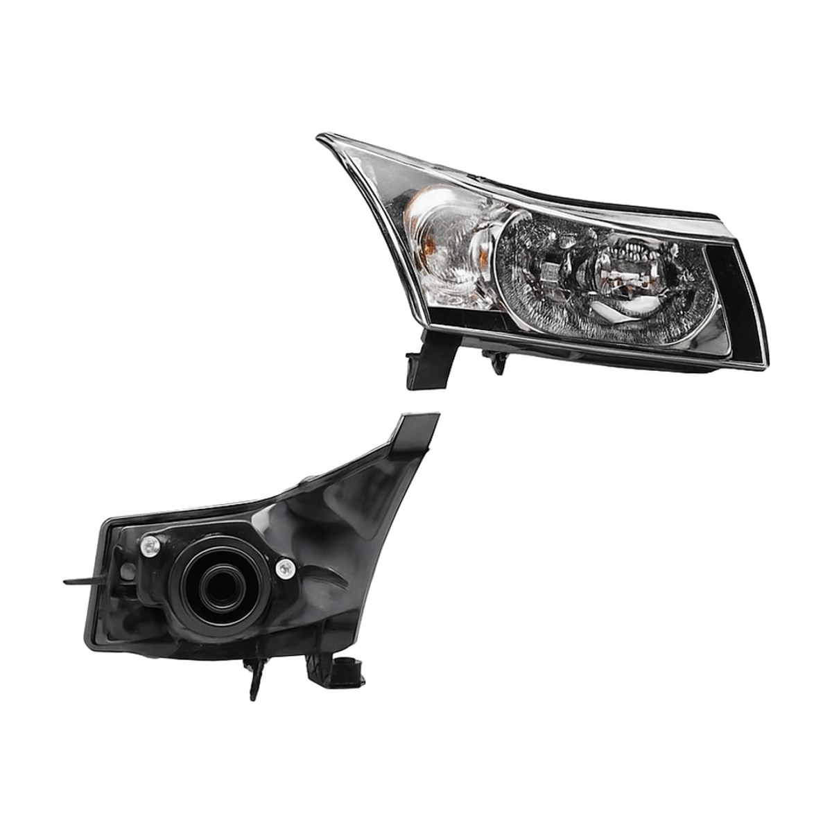FARO DER F/CROMADO FILO NEGRO C/VELA (FOCO H4)