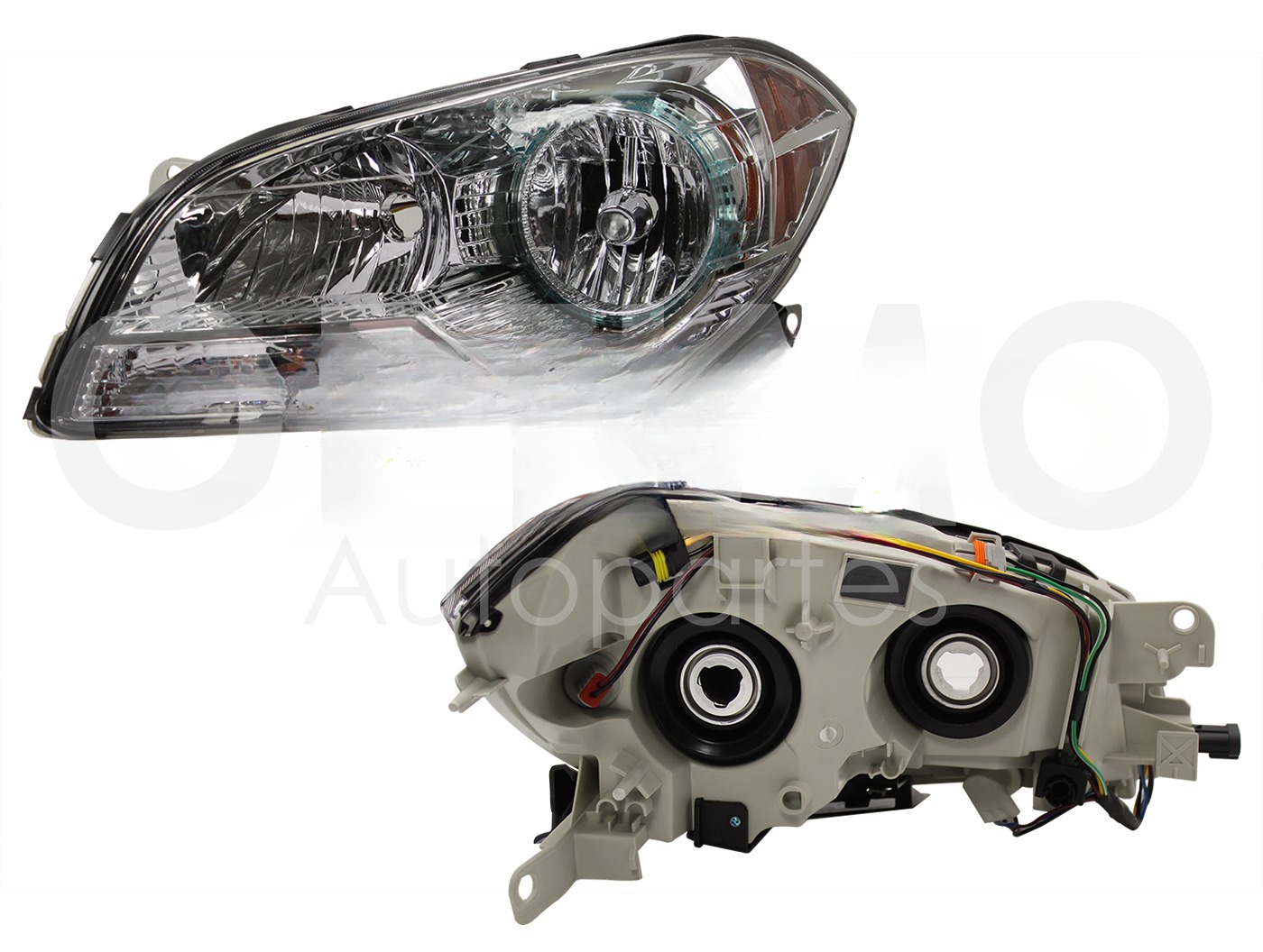 FARO IZQ F/CROMADO C/MICA AMBAR