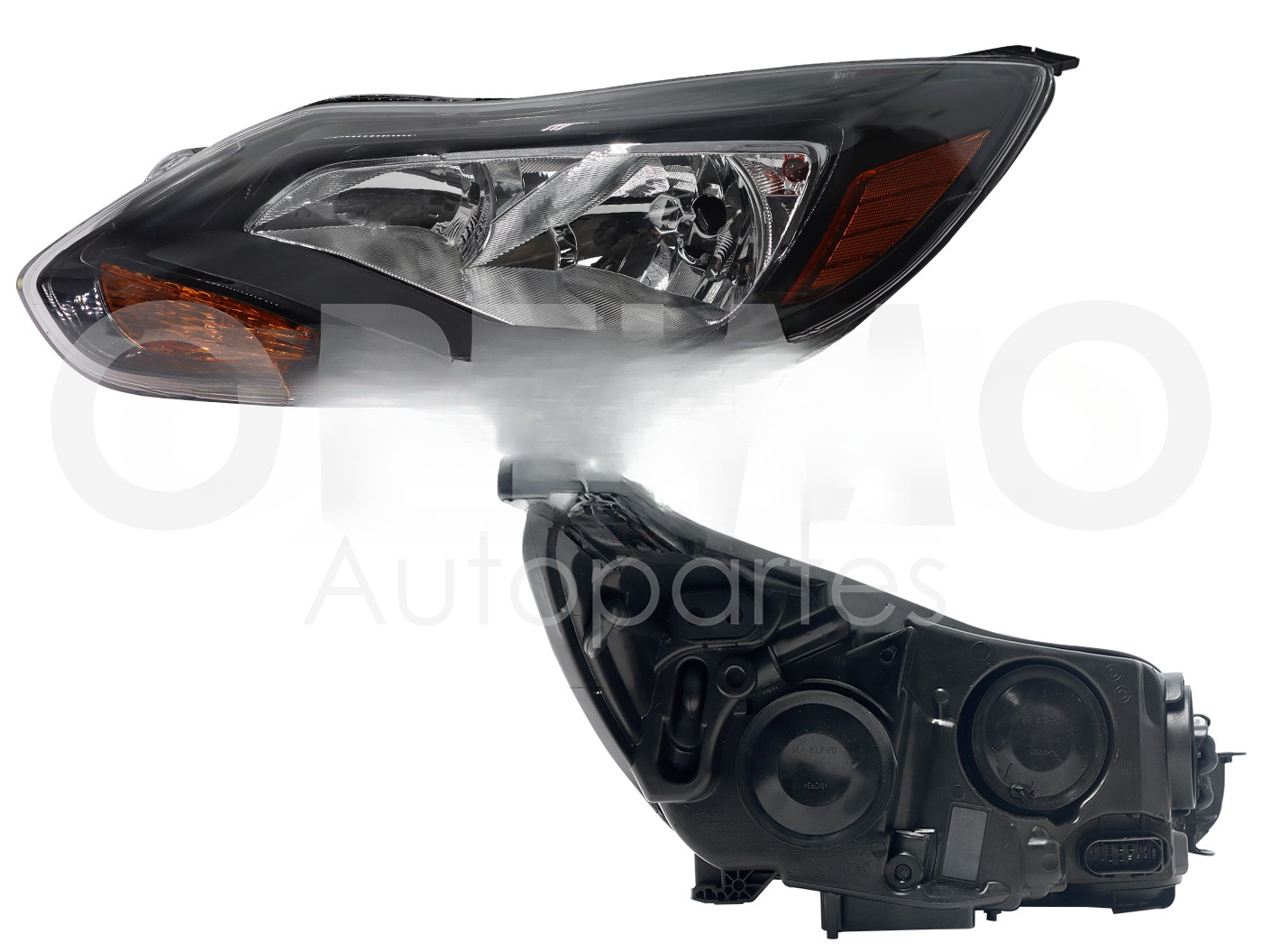 FARO IZQ F/NEGRO C/MICA AMBAR (SEDAN/H-BACK)