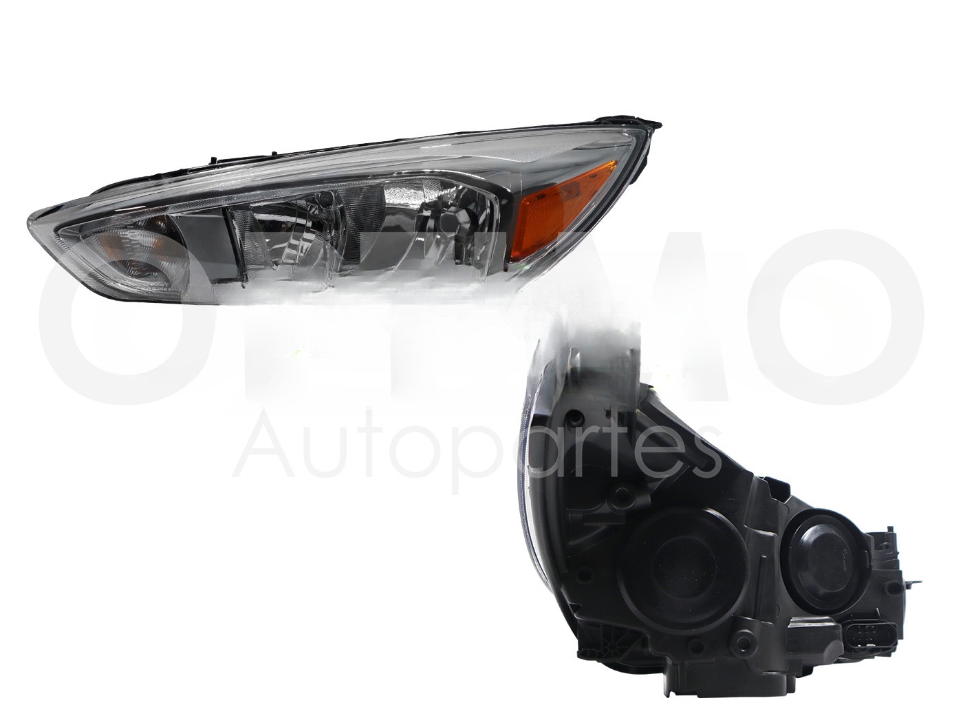 FARO IZQ F/CROMADO S/DRL C/MICA AMBAR (SEDAN/H-BACK)