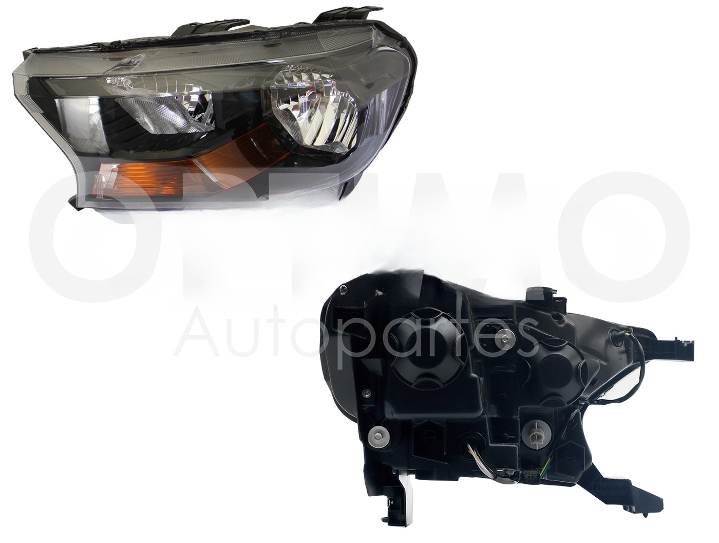FARO IZQ F/NEGRO S/MOTOR C/MICA AMBAR (FOCO H7-HB3)