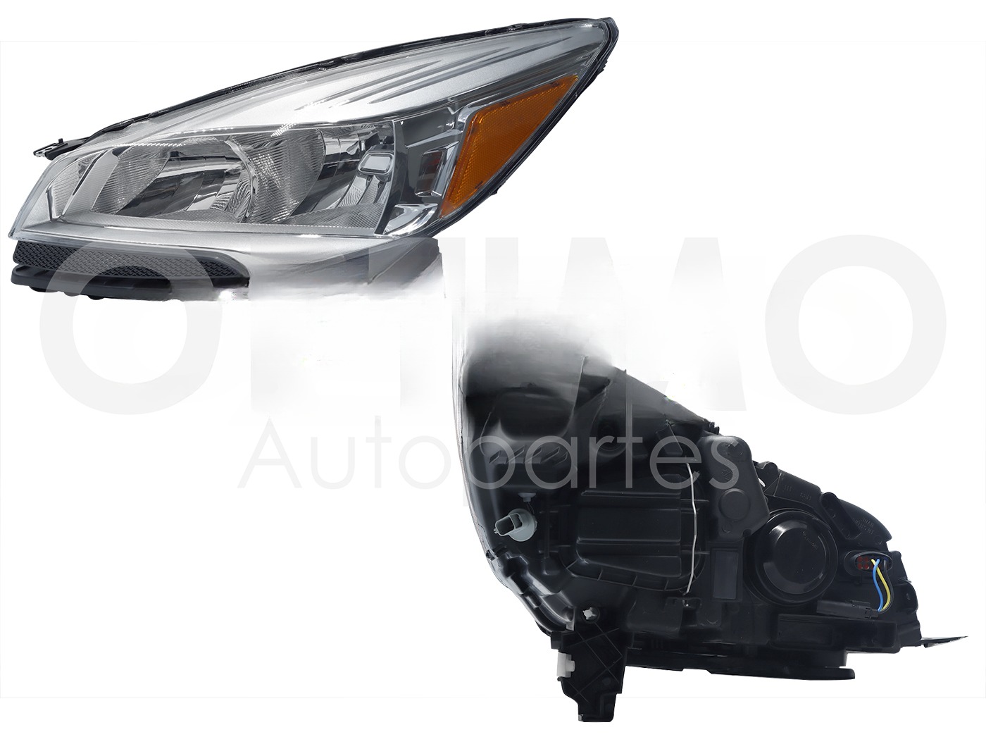 FARO IZQ F/CROMADO C/MICA AMBAR