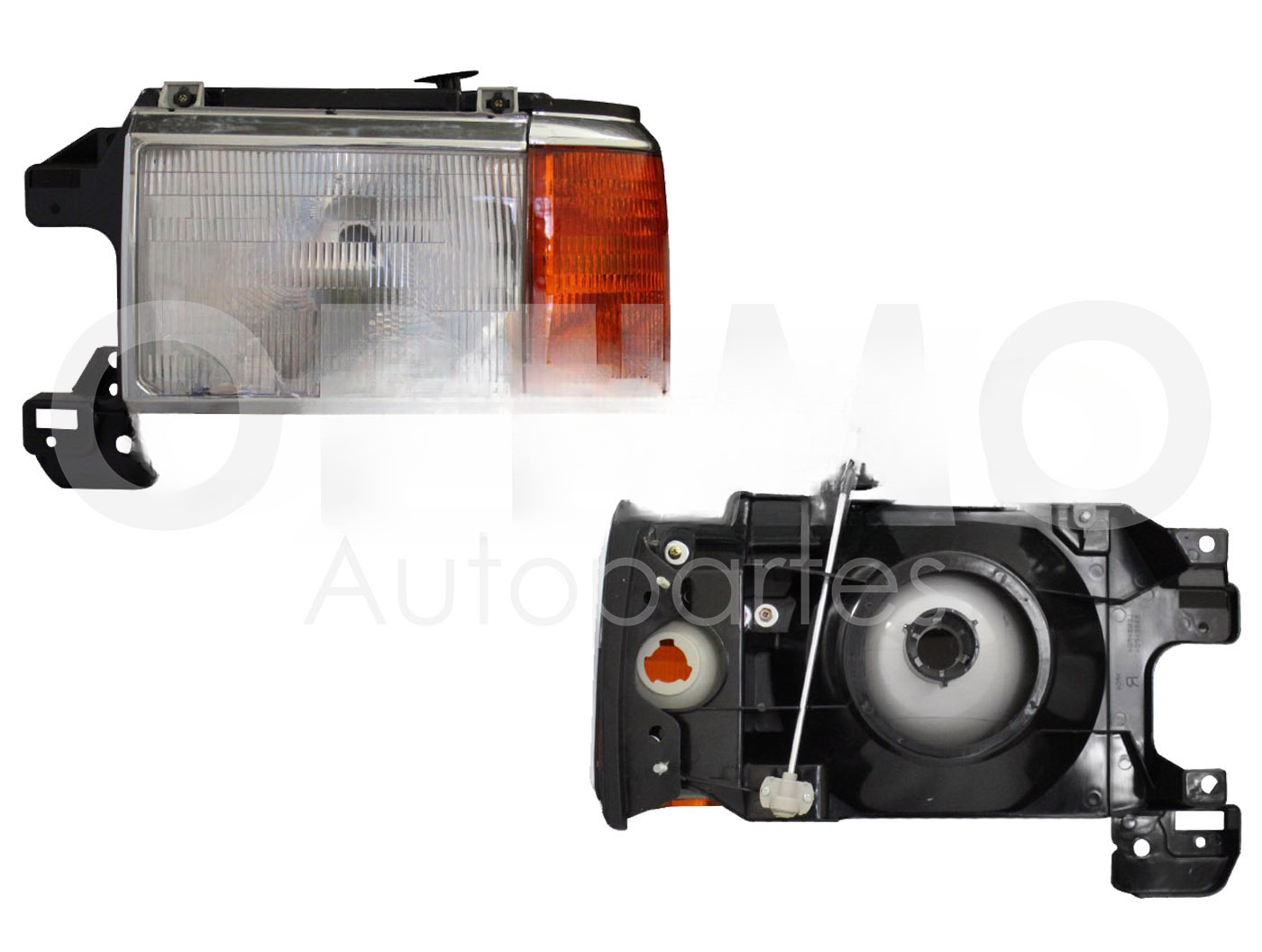 FARO IZQ F/CROMADO RAYADO FILO CROMO C/CUARTO AMBAR C/BASE