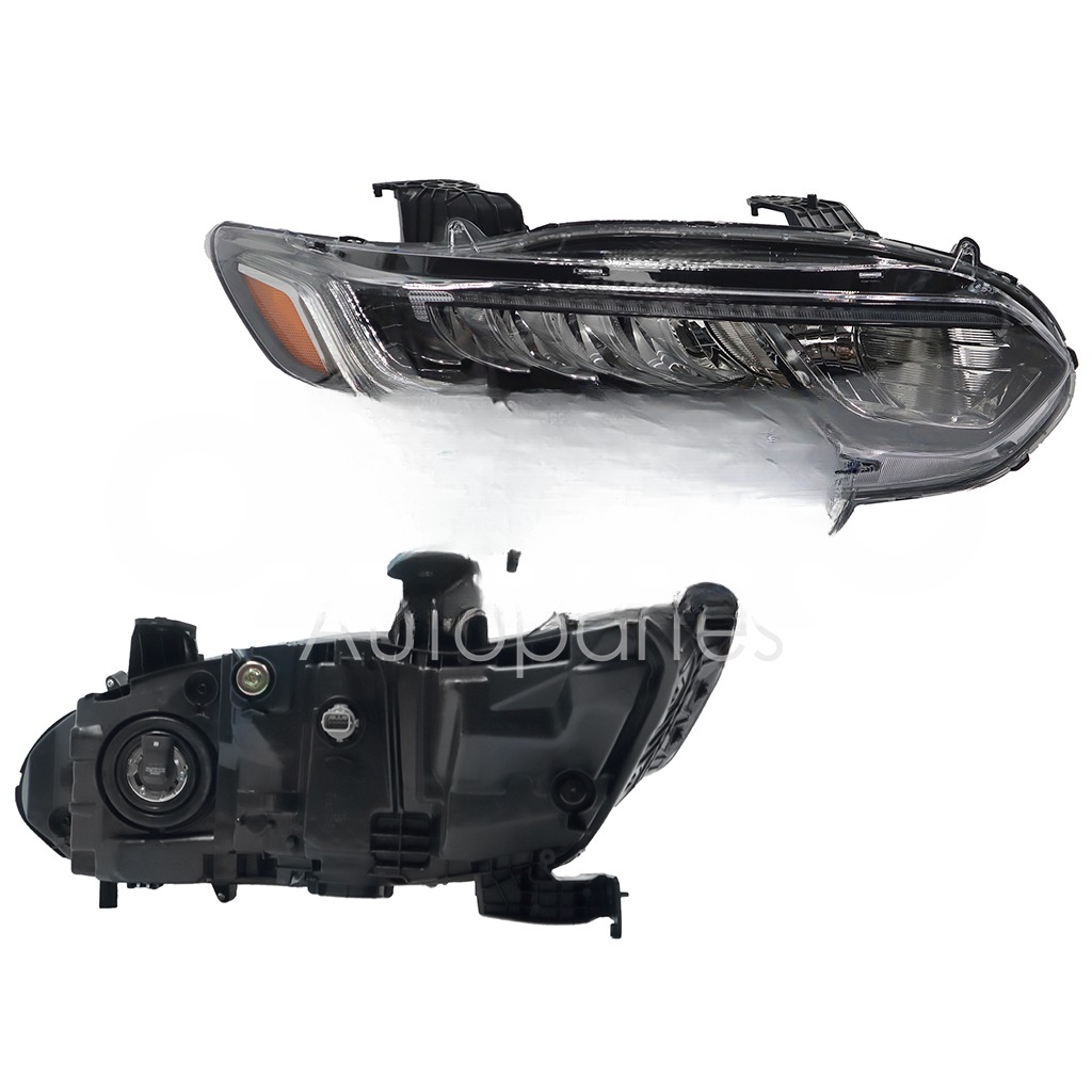 FARO DER F/CROMADO C/LED C/MICA AMBAR 4PTAS