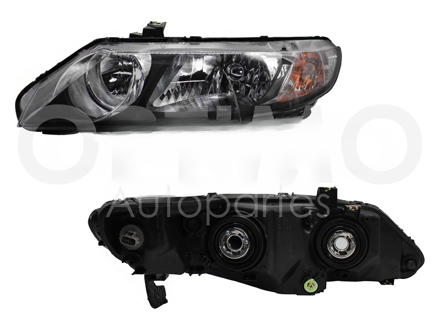 FARO IZQ F/NEGRO C/MICA AMBAR 4PTAS