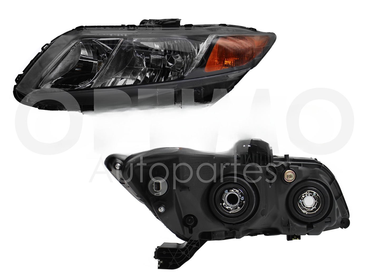 FARO IZQ F/NEGRO C/MICA AMBAR 2-4PTAS