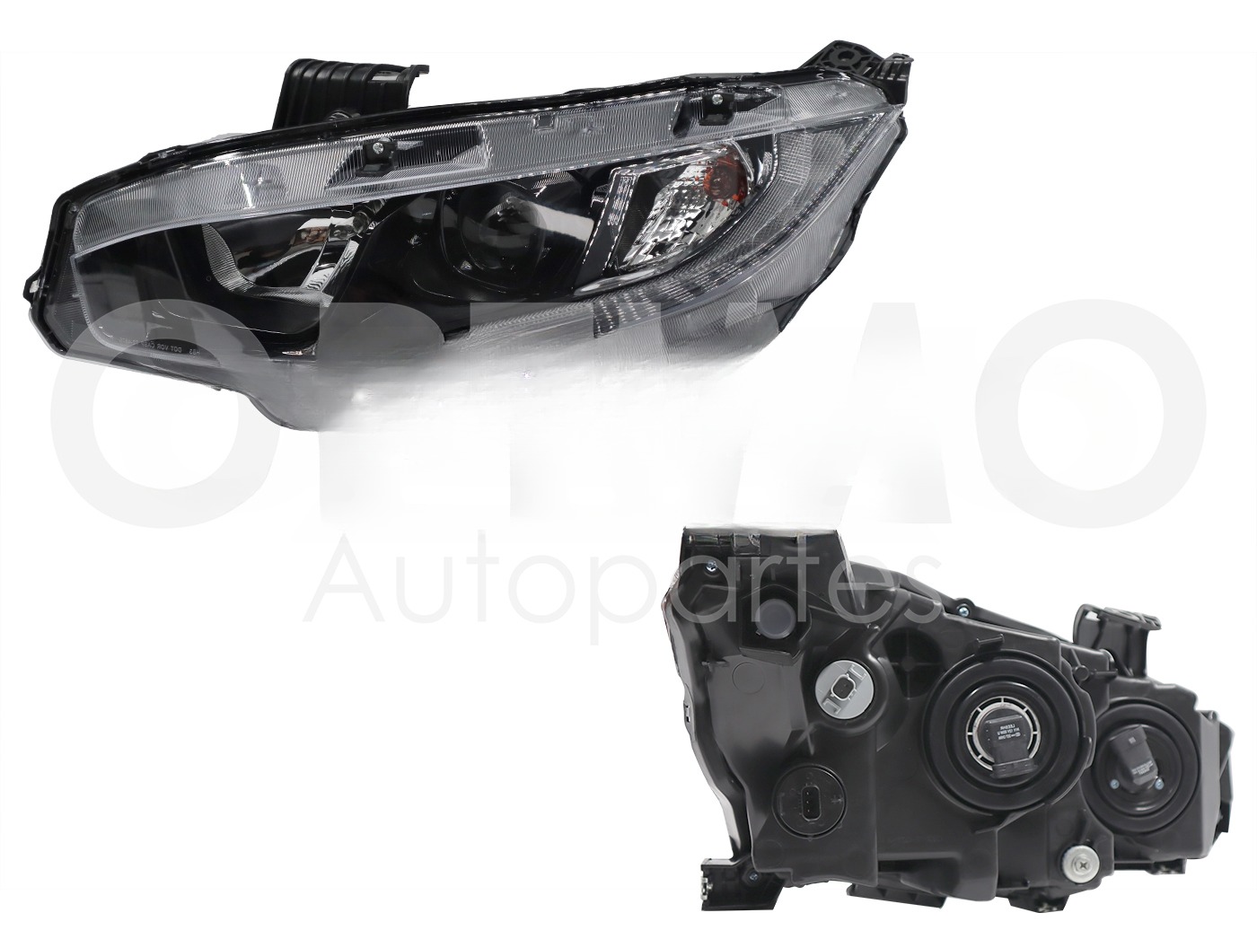 FARO IZQ F/NEGRO C/LUPA C/DRL FILOS NEGROS 4PTAS