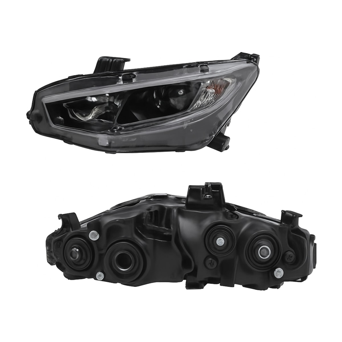 FARO IZQ F/NEGRO C/LUPA C/DRL FILOS NEGROS 4PTAS