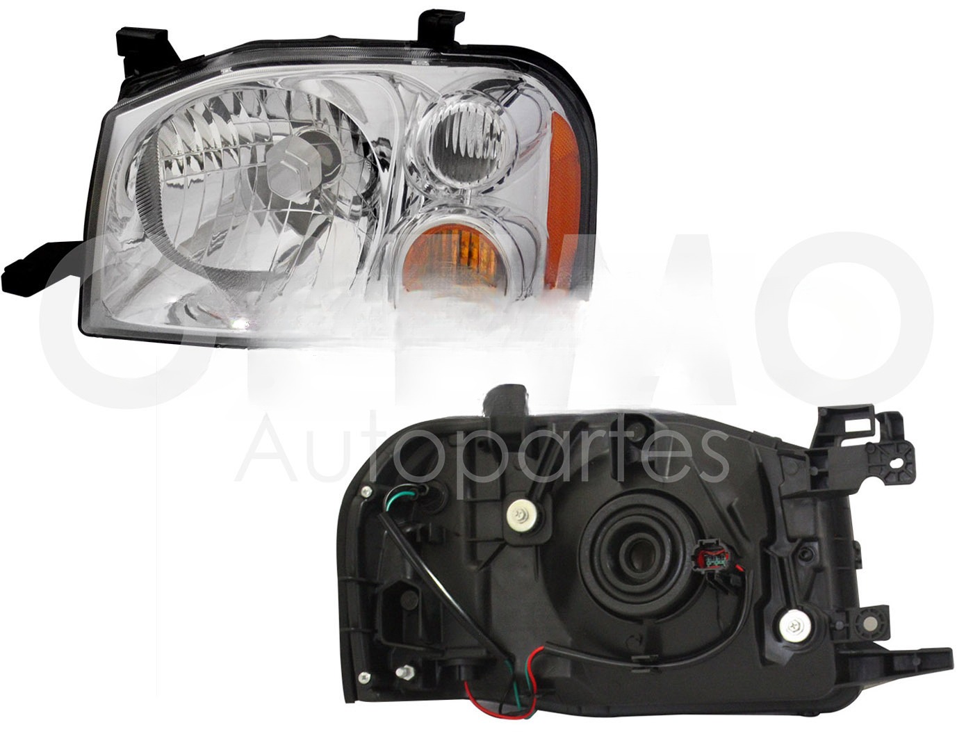 FARO IZQ F/CROMADO C/CUARTO MICA AMBAR (FRONTIER 2-4WD 11-15)