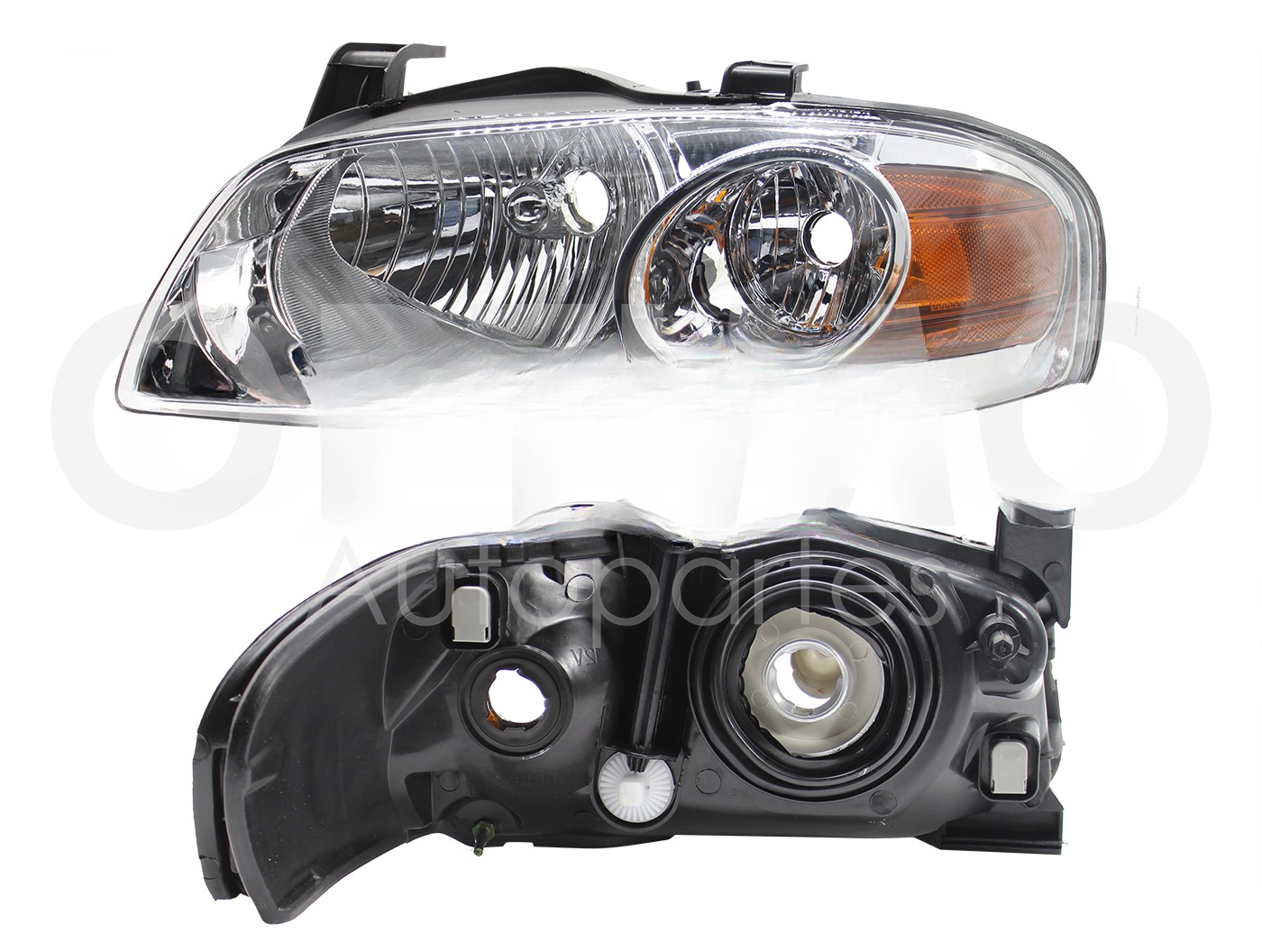 FARO IZQ F/CROMADO C/MICA AMBAR