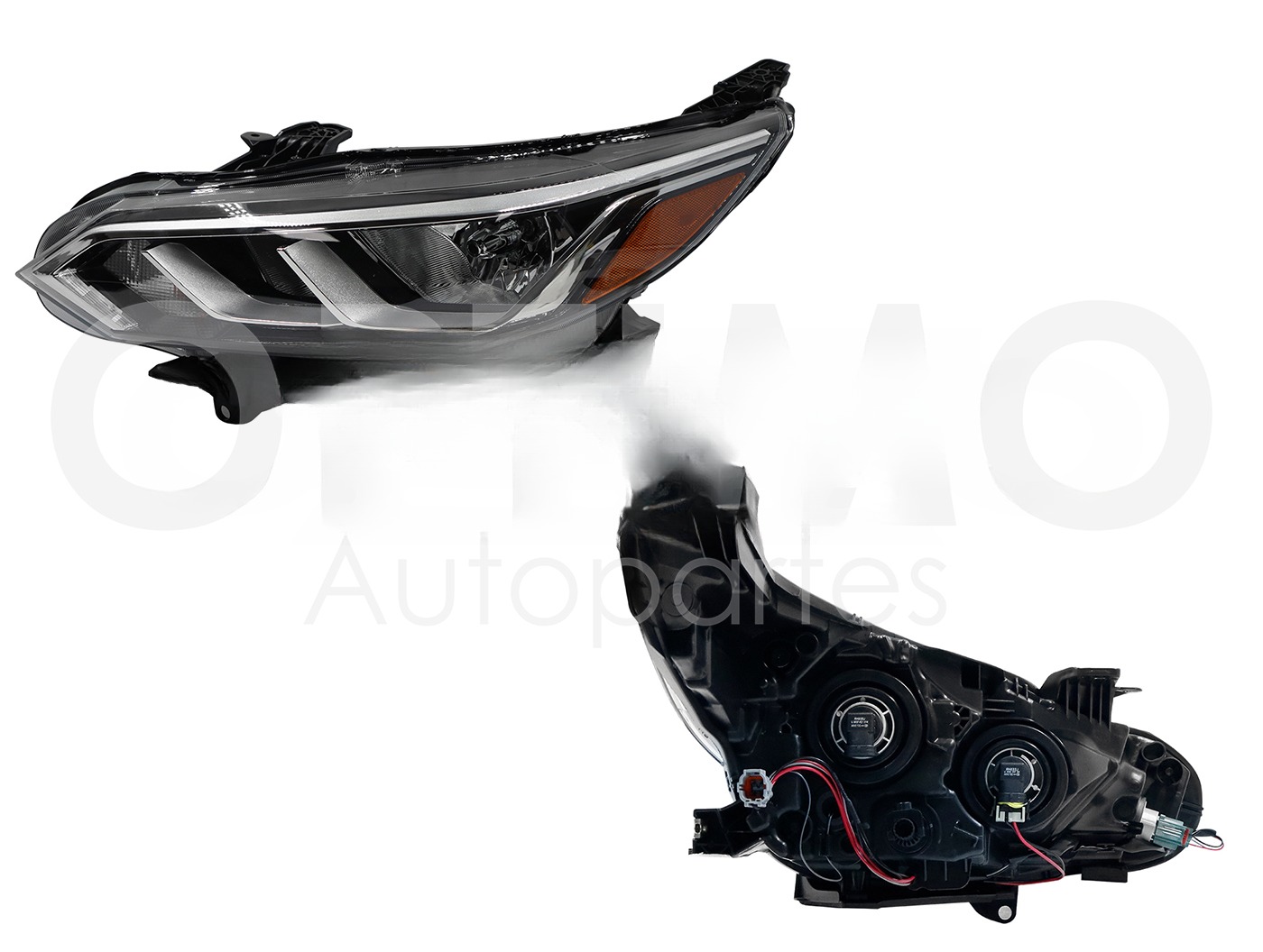 FARO IZQ F/CROMADO C/FILO CROMO C/MICA AMBAR