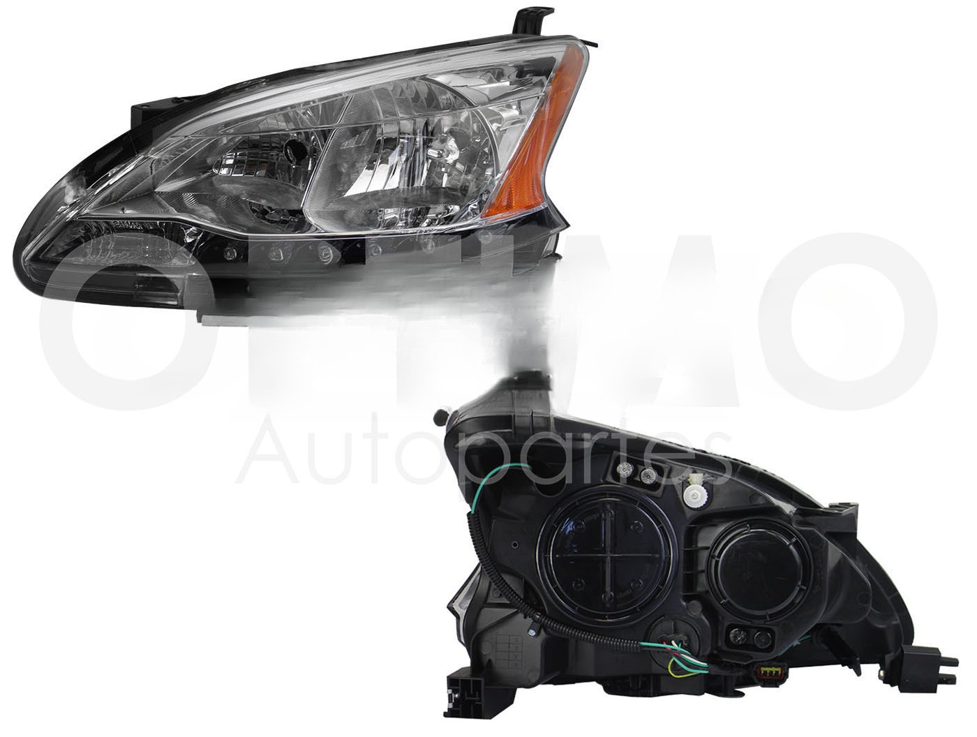 FARO IZQ F/CROMADO C/LED C/MICA AMBAR