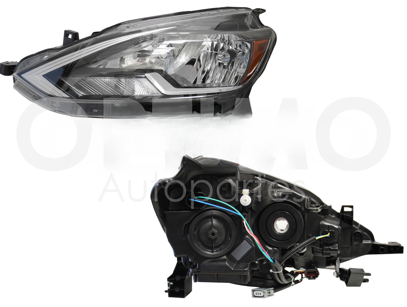 FARO IZQ F/CROMADO C/MICA AMBAR