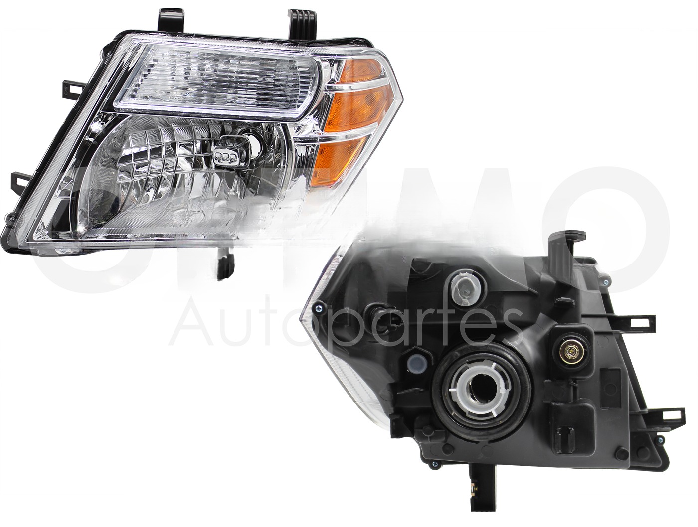 FARO IZQ F/CROMADO C/MICA AMBAR