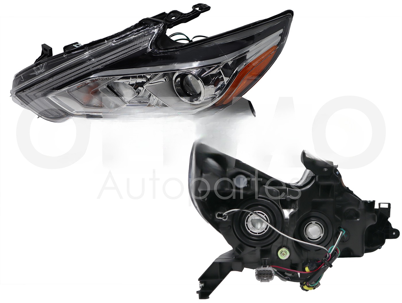 FARO IZQ F/CROMADO C/LUPA P/HALOGENO C/MICA AMBAR