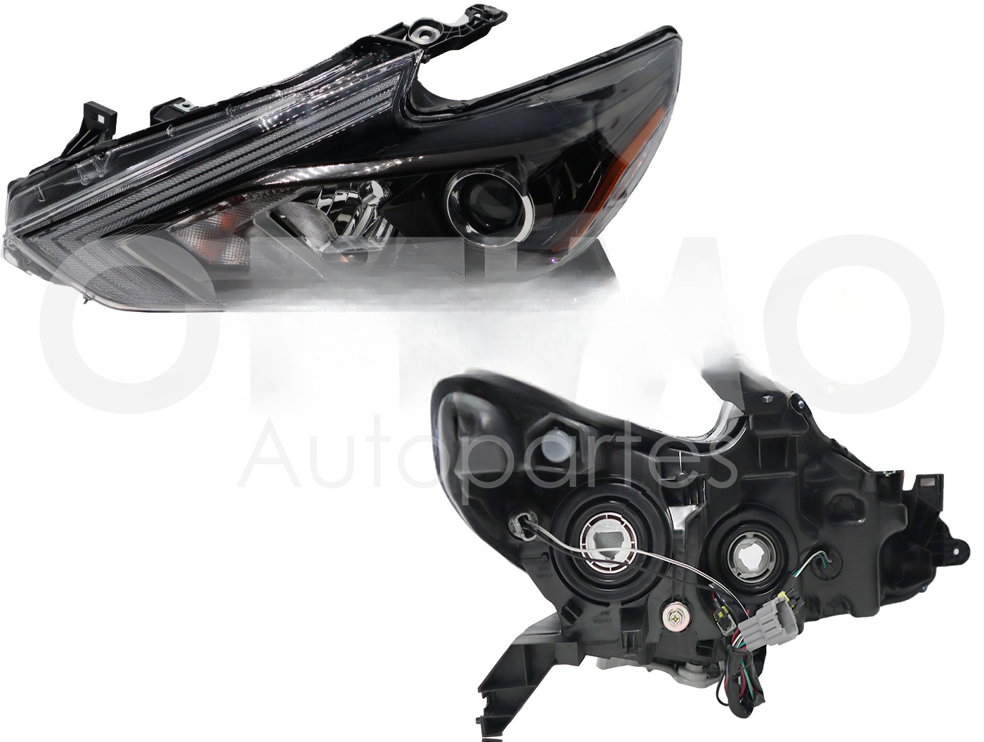 FARO IZQ F/NEGRO C/LUPA P/HALOGENO C/MICA AMBAR