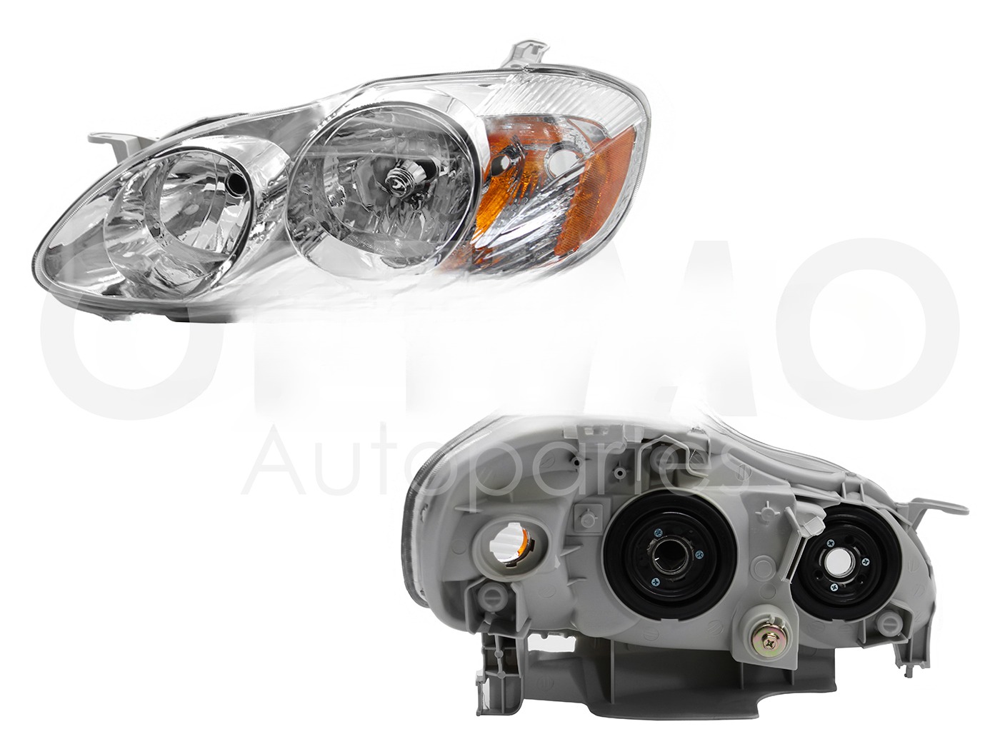 FARO IZQ F/CROMADO C/MICA AMBAR