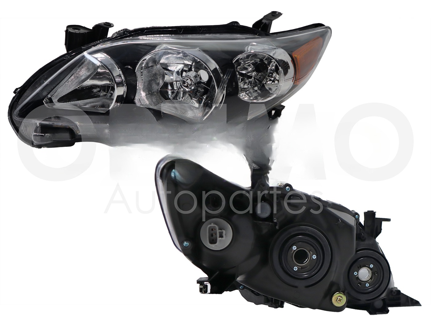 FARO IZQ F/NEGRO C/MICA AMBAR