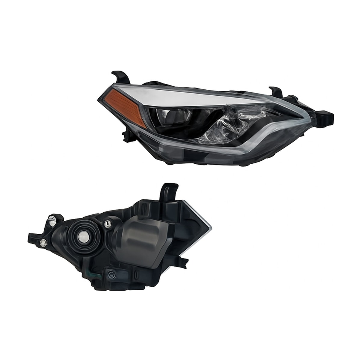 FARO DER F/NEGRO C/LED C/LUPA C/MICA AMBAR