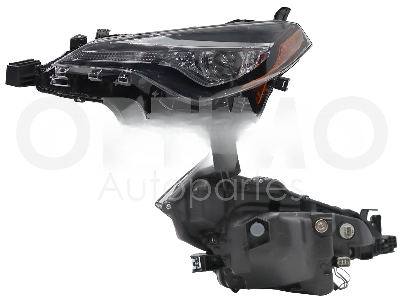 FARO IZQ F/NEGRO C/LED C/LUPA C/MICA AMBAR