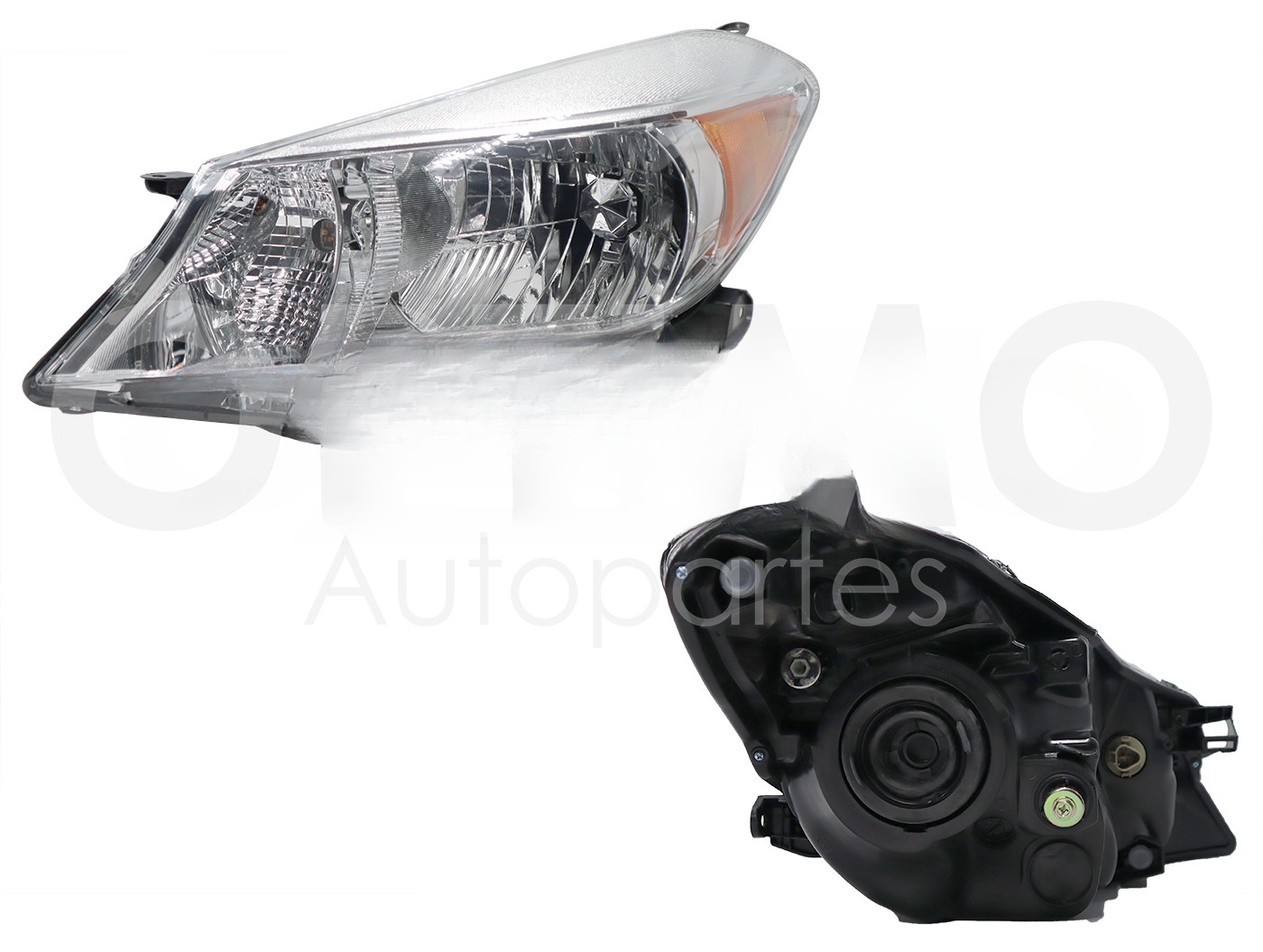 FARO IZQ F/CROMADO C/MICA AMBAR 5PTAS