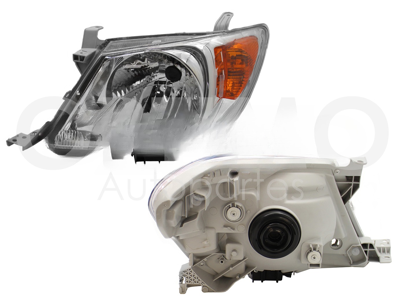 FARO IZQ F/CROMADO C/MICA AMBAR