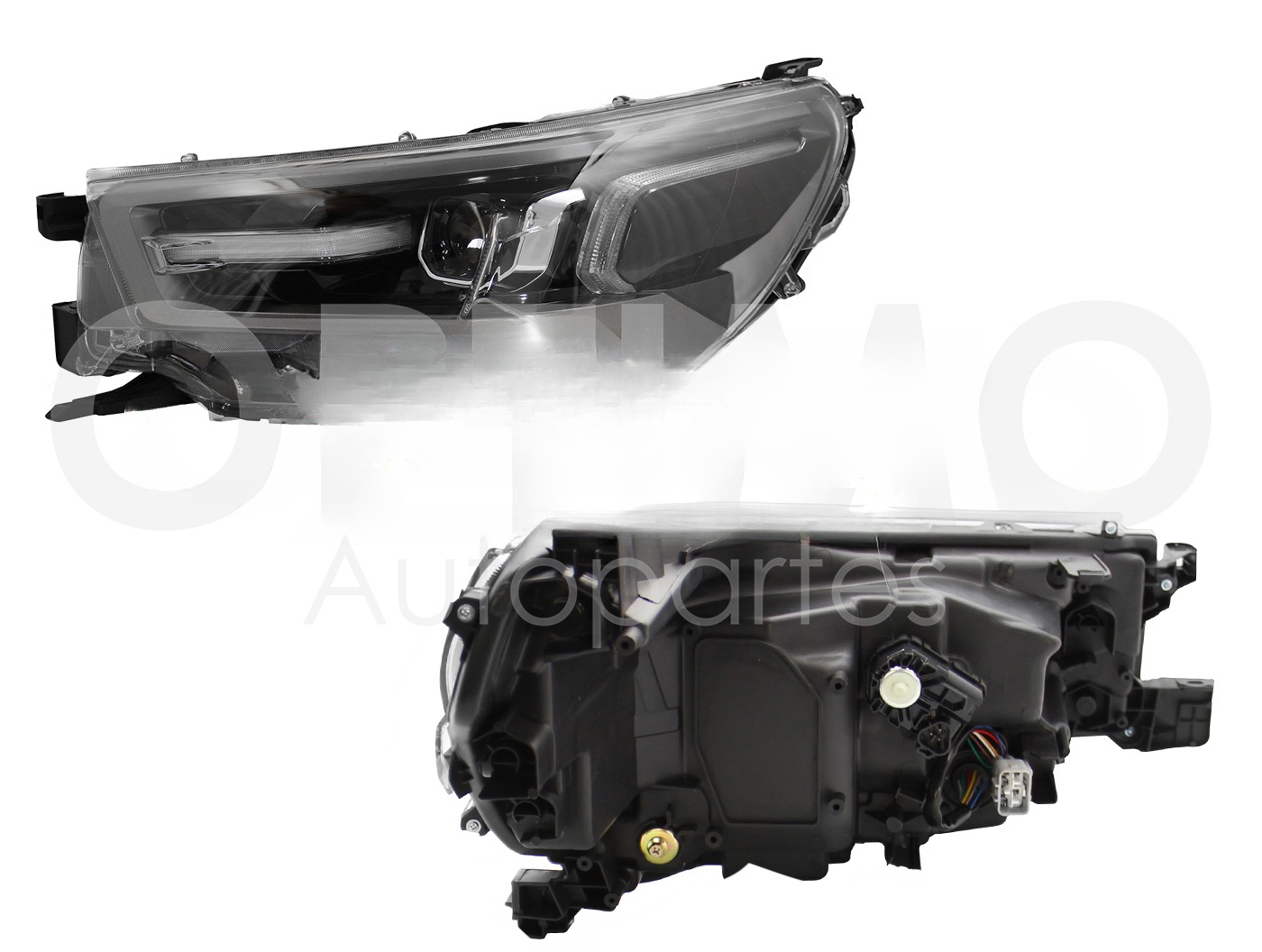 FARO IZQ F/CROMADO C/LED C/LUPA (DOBLE CABINA)