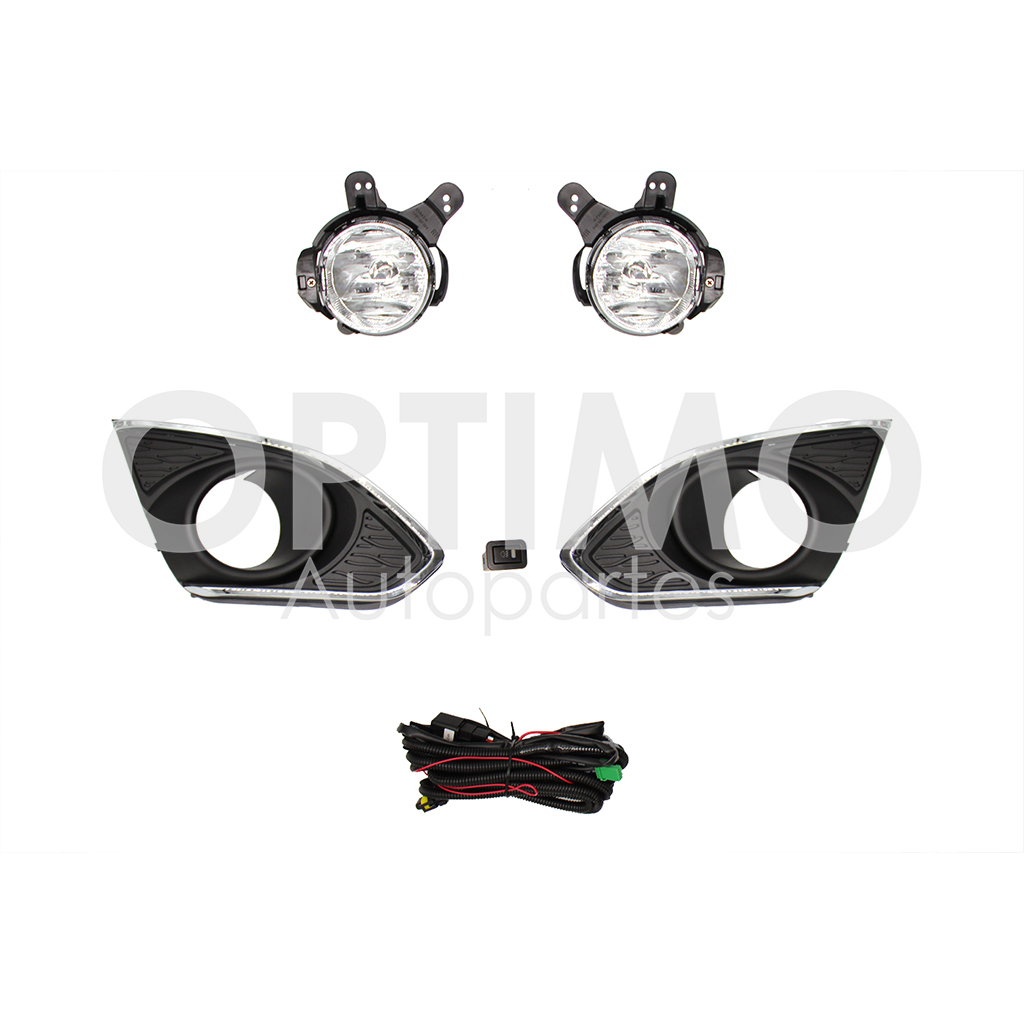 KIT FARO AUX C/CABLES C/REJILLAS FILO CROMO C/FOCOS