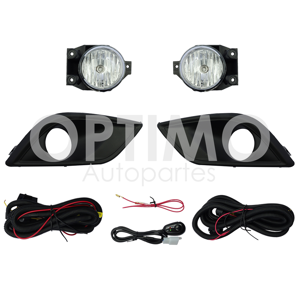 KIT FARO AUX C/CABLES C/REJILLAS NEGRAS FILO NEGRO C/FOCOS