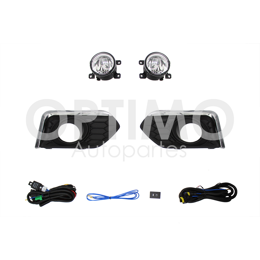 KIT FARO AUX C/CABLES C/REJILLAS NEGRAS C/FILO CROMO C/FOCOS