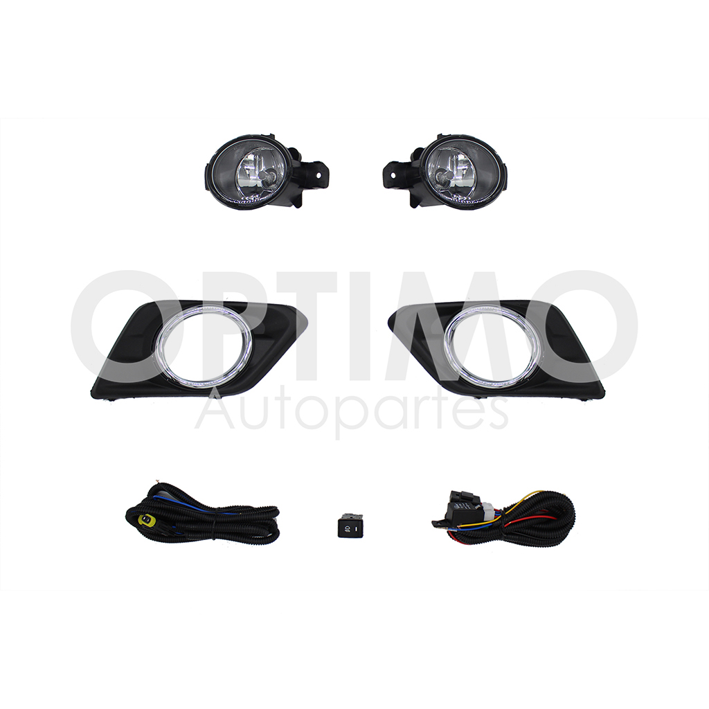 KIT FARO AUX C/CABLES C/REJILLAS ARILLO CROMO C/FOCOS