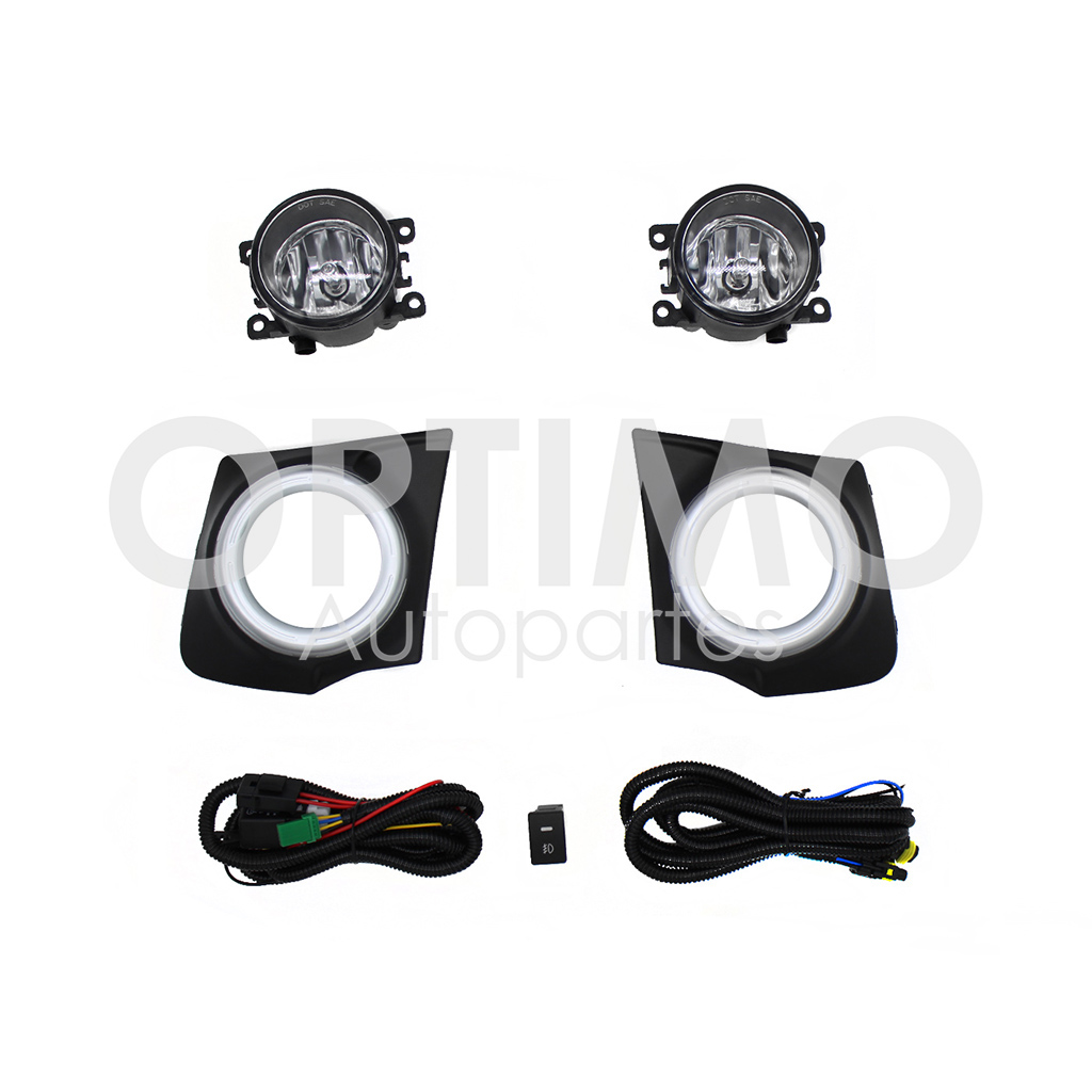 KIT FARO AUX C/CABLES C/REJILLAS ARILLO PLATA C/FOCOS