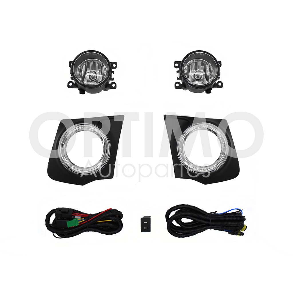 KIT FARO AUX C/CABLES C/REJILLAS ARILLO CROMO C/FOCOS