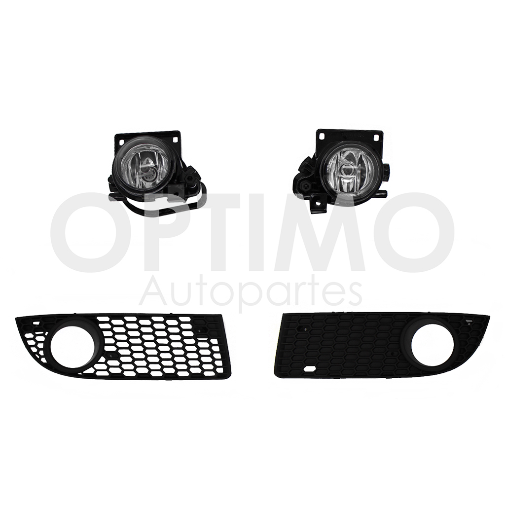 KIT FARO AUX S/CABLES C/REJILLAS NEGRAS C/FOCOS