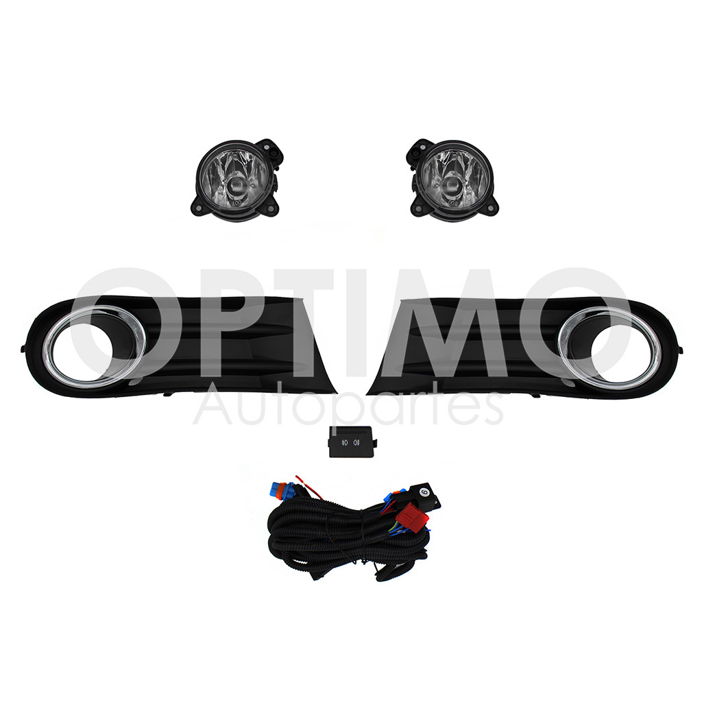 KIT FARO AUX C/CABLES C/REJILLAS ARILLO CROMO C/FOCOS (SAVEIRO 10-13)