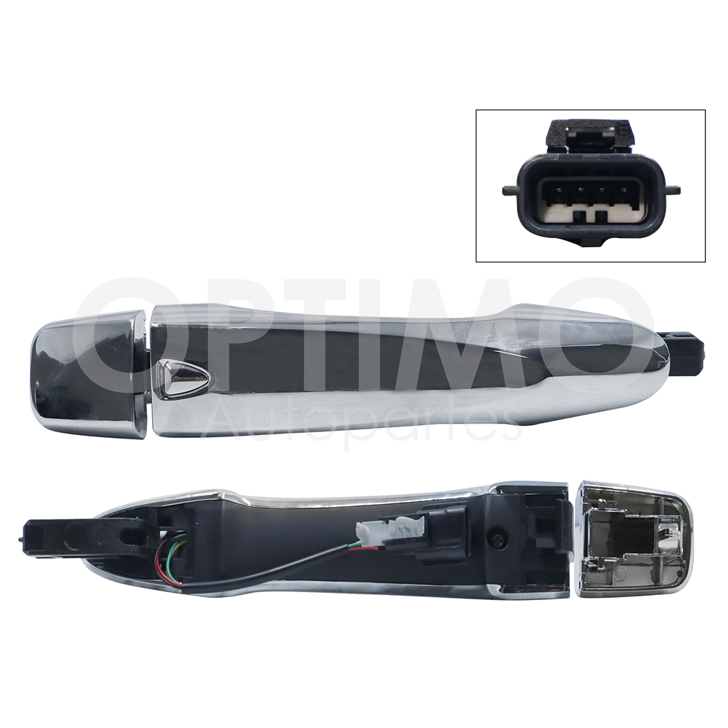 MANIJA EXT DEL DER CROMADA C/SENSOR S/HOYO P/CILINDRO (X-TRAIL 15-22)