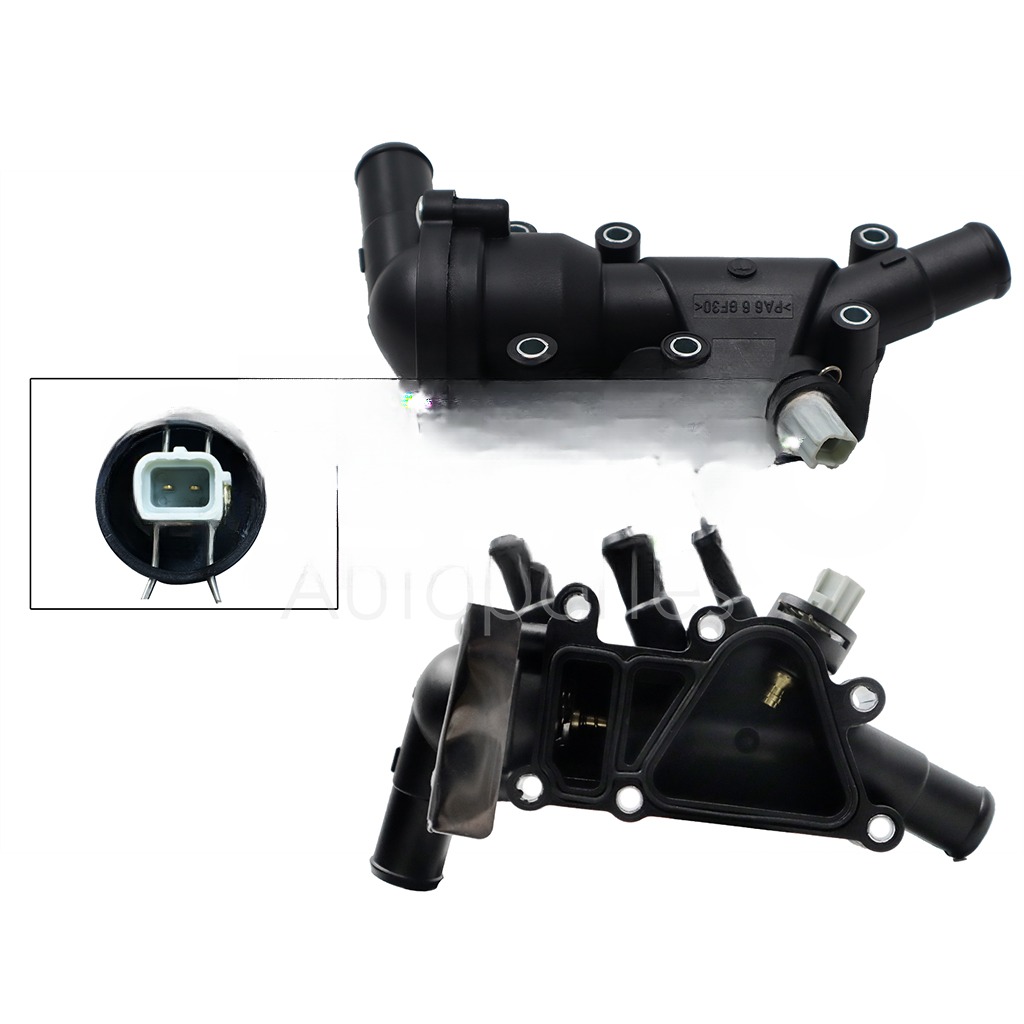 TOMA AGUA PLASTICO COMPLETA RECTA C/TERMOSTATO C/SENSOR (FIESTA 01-04/KA 01-08)