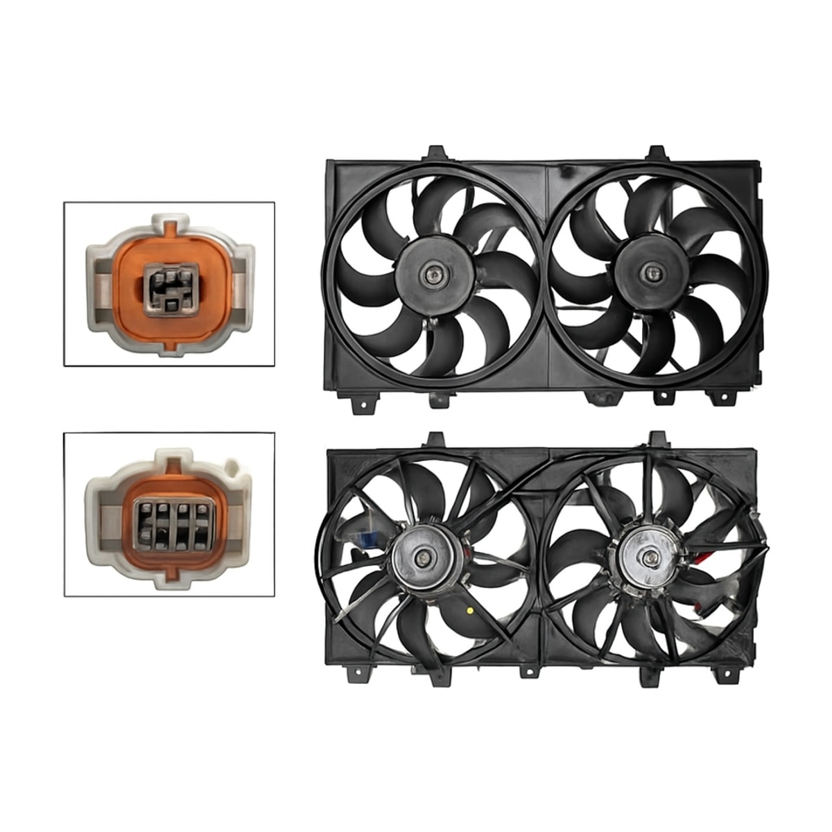 MOTOVENTILADOR COMPLETO C/S AIRE C/TOLVA 4PINES S/RESISTENCIA 2CONECTORES (RN KOLEOS 17-22) (2ASPAS)